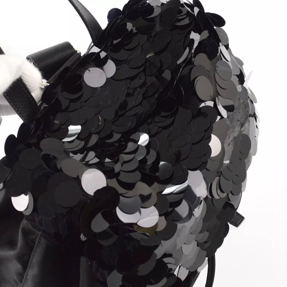 Prada Black Sequins Nylon Backpack Authentic - image 4